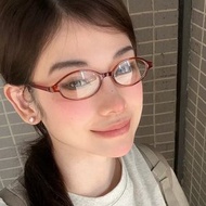 二次元復古藍綠眼鏡框 素顏小臉顯瘦平光鏡 女生自拍必備- 紅色 眼鏡框架【不帶襯板】