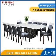 Chirroe 1+10 Standard Marble Dining Set/ Marble Table/ Meja Makan/ Meja Makan Marble/ Meja Makan Set