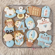 [ship within 2 days if urgent needed] Baby Shower cookies Royal Icing Cookies for 4 months baby 收诞饼 