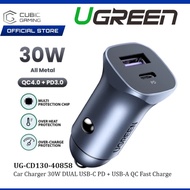 UGREEN UG-CD130-40858 CAR CHARGER PD 30W + SCP 22.5W USB TYPE A + C DUAL PORT FAST CHARGE CAR CHARGE