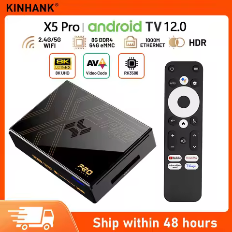 Kinhank X5 Pro Android TV 12.0 OS Box for 8K@60FPS 4K@120FPS with 8G+64G 2.4G&5G Dual Wifi HD Gigabi
