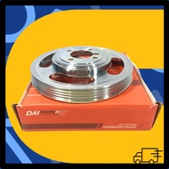 DAISHIN CRANK SHAFT PULLEY FOR PROTON WIRA  1.3 1.5 SAGA Iswara 12V Satria 1.5 (CHROME-LIGHT) 4PK Ra