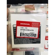 Large specifications sticker for vario car fairing