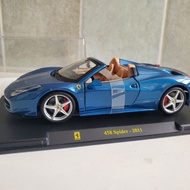 DeAgostini DeAgostini 1/24 Ferrari 458spider Convertible Sports Car Two Doors Can Open Blue