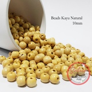 BEADS KAYU BAHAN TASBIH KALUNG GELANG NATURAL 10MM 500GR