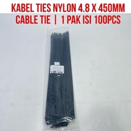EROM Cable Ties BlackNilon Size 4.8mm X 450mm 45cm High Quality | Nylon Cable Tie 4.8*450mm | 1 Pack