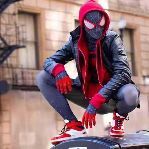 2025For Adult Anime Spider Man Across The Spider-Verse Cosplay Costume Miles Morales Superhero Jumps