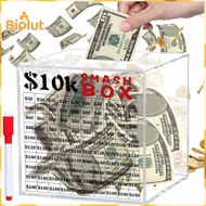 Savings Challenge Box 20000 Usd Savings Box Acrylic Money Box Piggy Bank Break-to-open Cash Containe