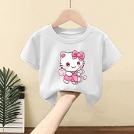 HYS Girls suits Girls T-Shirts Childrens T-shirts Girls Summer Suit Childrens KT Cat Short Sleeve + 