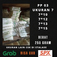 PP Plastic PP Plastic PP Plastic Width 7 Thickness 03 Sizes 7x10, 7x12, 7x13, 7x15 Transparent Clear