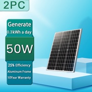 【2PC】50W 18V SOLAR PANEL Portable Solar Panel Monocrystalline