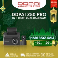 DDPAI Z50 Pro 4K UHD Front & Rear Dashcam | NightVIS | GPS | 4G Connectivity | Supercapacitor