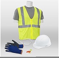 ERB 18450 Liberty L4 New Hire Kit with Clear Safety Glasses and Lime Green X-Large Vest