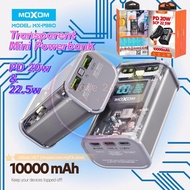 Moxom MX PB80 10000mAh Mini Power Bank PD 20W SCP 22.5W LCD Battery Display Transparent Portable Pow