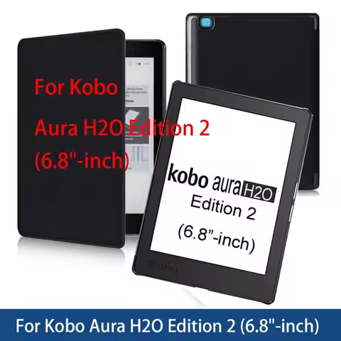 Case For Kobo Aura H2O Edition 2 (6.8") 6.8 inch N867 eReader with magnetic auto sleep&awake funda s