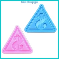 Fine 3D Dollar Triangle Pendant Silicone Mold Epoxy Resin Mold for Making Keychain