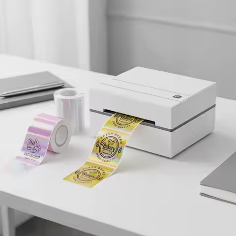 1 Roll Laser-color Silver/Matte Silver Labels Thermal Transfer Printing Paper Round Square Sticker F