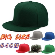 Baseball Caps Big Bone Man Plus Size 64cm Adult Flat Peak Fitted Hat Large Size Snapback Cap