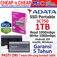 ADATA SC750 1TB High Speed Portable SSD - Portable External SSD USB 3.2 Type-C 500GB 1TB 2TB