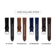 WISE สายนาฬิกาหนังแท้ Dollaro ขนาด 20 mm. DL1 Shadow AD9 SS 904L