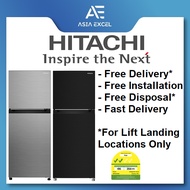 HITACHI HRTN5275MFBBKSG | HRTN5275MFXSG 260L BRILLIANT BLACK | ELEGANT INOX TOP FREEZER REFRIGERATOR