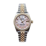Rolex Women's Clothing Log 18K Gold Diamond-Studded Pink Dial Automatic Mechanical Watch Ladies 68273 Rolex