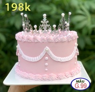 Mô hình bánh kem giả . bánh kem màu hồng vẽ g99