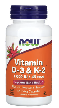 Vitamin D-3 (D3) 1000IU &amp; K-2 (K2) 45mcg 120 Vcap Bone Health, D3 &amp; K2, D-3 &amp; K-2 [PREORDER ~ Ship in 8 working days]