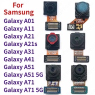 สำหรับ Samsung Galaxy A01 A11 A21 A21s A31 A41 A51 A71 5G Selfie กล้องด้านหน้า Original โมดูลกล้องหันหน้าอะไหล่