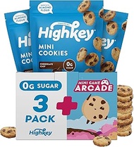 HighKey Keto Chocolate Chip Mini Cookies - Gluten Free Sugar Free Cookies Keto Snack Low Carb Snacks