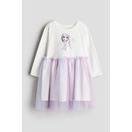 เจ้าหญิงดิสนีย์เอลซ่าพิมพ์ลาย ผ้าทูลล์ เดรส เสื้อผ้าเด็กเด็กผู้หญิง เดรส HM 1252393 ฤดูใบไม้ผลิ ฤดูใ