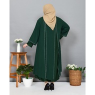 TA9031 JUMBO | Gamis Abaya Turkey Jumbo Turki Big Size LD 130 Turky Bahan Jersey mix Ceruty Hitam Pu