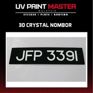 Nombor Biji Kereta 3D Krystal Nombor Dengan Tape Crystal Vehicle Number Plate Papan Plate Hitam  Nombor Rumah水晶车牌字号码L88圆