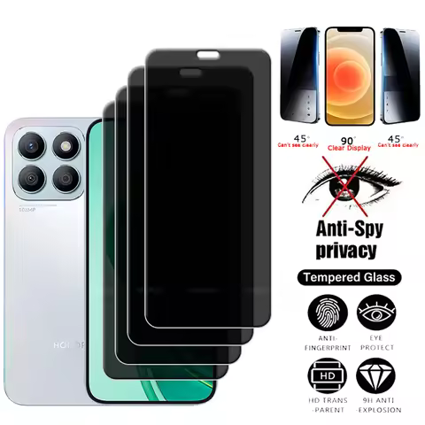 4Pcs For Honor X8B Glass Huawei Honor X8B Tempered Glass Protective HD 9H Privacy Anti-Spy Cover Glu