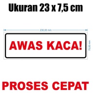 GLASS BEWARE STICKERS