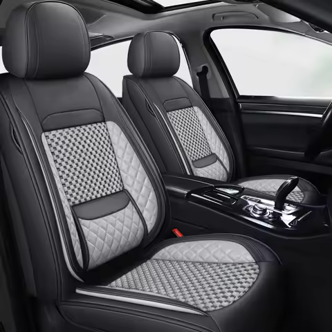 Luxury PU Leather & Ice Silk Car Seat Covers For land cruiser 80 ford focus mk4 prius 30 golf 7 gti 