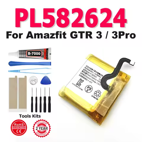 PL582624 New Replacement Battery For Amazfit GTR 3 GTR 3 Pro 3Pro Batteries + Free Tools