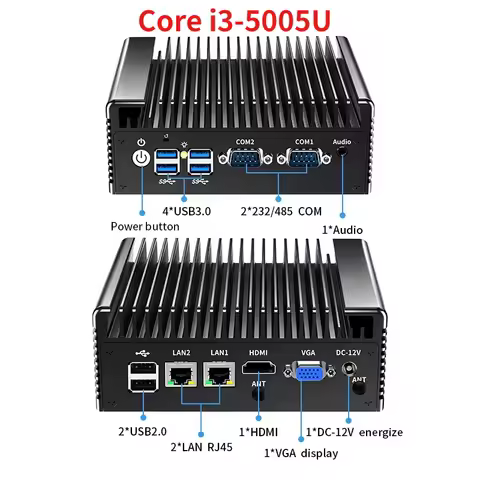 SZBOX Core i3-5005U Soft Router pfSense Firewall 2x LAN Industrial OPNsense VPN Fanless MINI PC