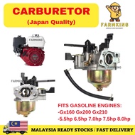 Carburetor Honda Gx160 Gx200 Gx210 5.5hp 6.5hp 7.0hp 7.5hp 8.0hp Petrol engine pump  Ready Stock Fas