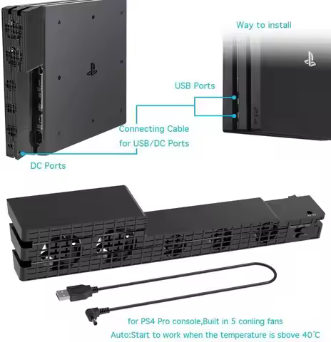 Base Fan Stand For Sony PS4 Pro Slim Game Console Play Station Playstation PS 4 Cooling Support Cool