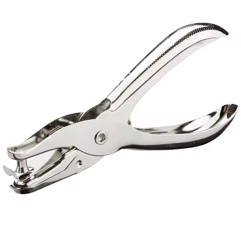 Handheld Single Hole Puncher 6mm Diameter Eye-Catching Manual Hole Punch for Students Thick Paper A4