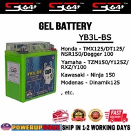 YB3L-BS YB3L BX3 SC PRO SC64 BATTERY BATERI GEL RXZ Y100 Y125 Z ZR SS 2 TZM 150 NSR150 YUASA KING BA