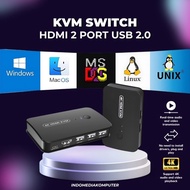 KVM Switch HDMI 2 Port USB 2.0 + Controller + Cable KVM switch HDMI 2 Port 4K KVM HDMI Switch 2 Port