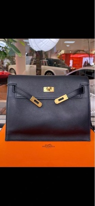 【二手（以實物為準）Hermes/愛馬仕 Kelly Danse 22 Y刻，S皮，黑色，金扣，女士單肩手拿包