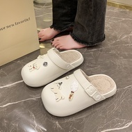crocs women crocs Cute Cartoon Design Women's Fleece Cotton Slippers - Dual Wear & Water Resistant
