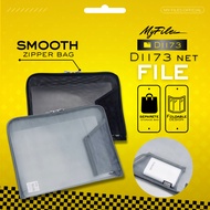 MYFILES Nylon Document Bag Mesh File Folder A4 Paperwork Storage Organizer Stationery Zipper Bag Beg