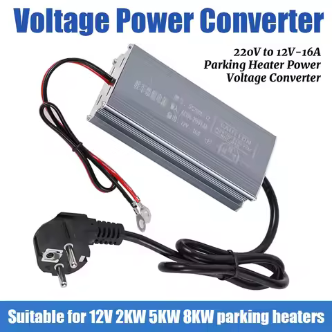 Ac 165-255V To Dc 12V 20A Power Converter Adapter 35Cm 65Cm For 2KW 5KW 8KW Diesel Parking Heater M6