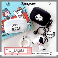 for Sony WF-1000XM5/XM4/XM3/L900/LS900N/C500/C700N Case Noise-cancelling Bluetooth Earphone Protective Casing Cover Cartoon Snoopy Silicone Shell with Pendant