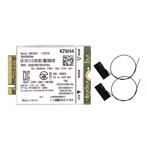 DT59 EM7305 GOBI5000 WiFi Card+Antenna 4G NGFF WWAN for DELL Latitude E7250 E7450 E5250 7214 7350 74