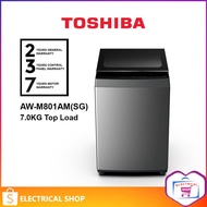 Toshiba 7.0KG Top Load Washer AW-M801AM(SG) / AWM801AM / AWM801AMSG Washing Machine Mesin Basuh (Gre